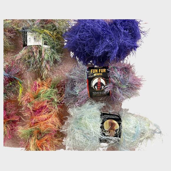 Lot of Mixed Fun Fur Yarn Skeins - Picture 3 of 8